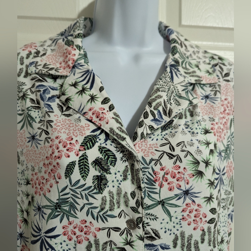 Women's Small Echo Floral Botanical sleep shirt TOP ONLY - Picture 9 of 10